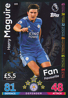 Harry Maguire Leicester City 2018/19 Topps Match Attax Fan Favourite #183